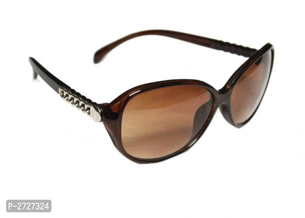 WOMEN OVAL SUNGLASSES - Brown, Frame Size: 49.0 - 51.0 (in mm)
