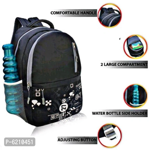 Casual Black Bagpack - Black