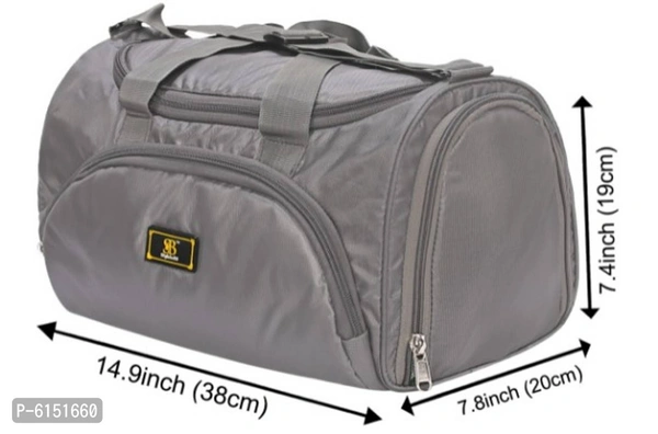 Elegant Grey Polyester Self Pattern Gym Bags - Grey