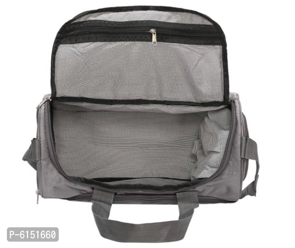 Elegant Grey Polyester Self Pattern Gym Bags - Grey