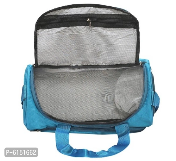 Elegant Turquoise Polyester Self Pattern Gym Bags - Turquoise color