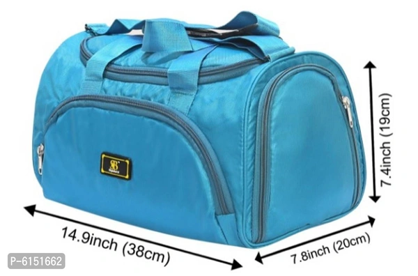 Elegant Turquoise Polyester Self Pattern Gym Bags - Turquoise color