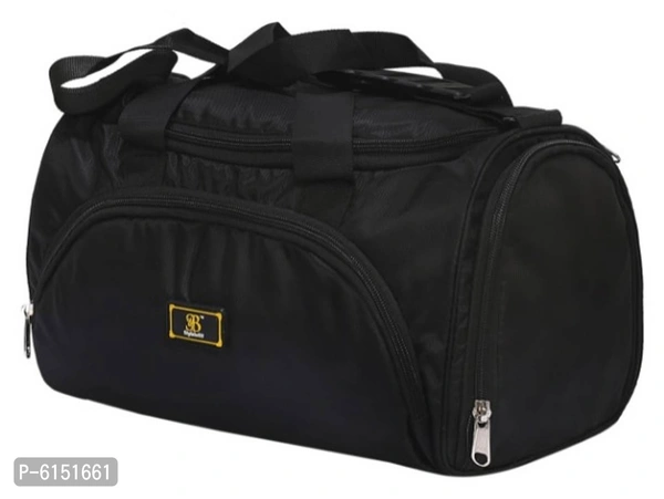 Elegant Black Polyester Self Pattern Gym Bags - Black