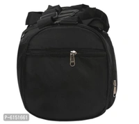 Elegant Black Polyester Self Pattern Gym Bags - Black