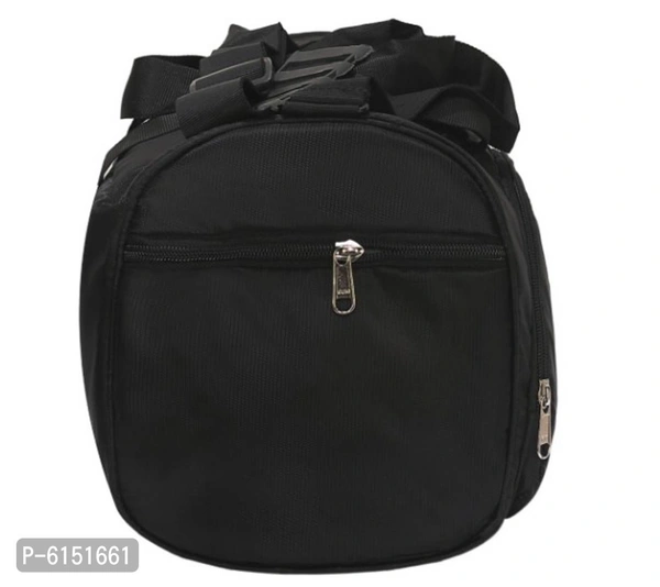 Elegant Black Polyester Self Pattern Gym Bags - Black