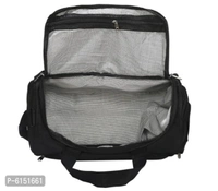 Elegant Black Polyester Self Pattern Gym Bags - Black