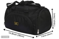 Elegant Black Polyester Self Pattern Gym Bags - Black