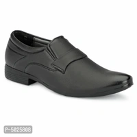 Stylish Synthetic Leather Black Slip-On Shoes For Men - Black, euro42