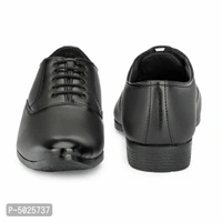Men's Black Leather Party Wear Lace Up Shoes - Black, euro40