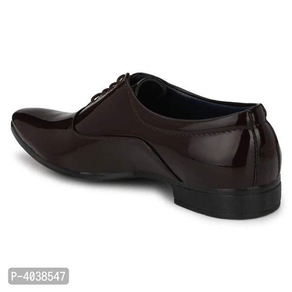 Premium Oxford Patent Leather Coffee Brown Shining Lace-Up Party Wear Designer Formal Shoes - Brown, uk9