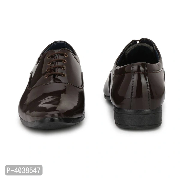 Premium Oxford Patent Leather Coffee Brown Shining Lace-Up Party Wear Designer Formal Shoes - Brown, uk9