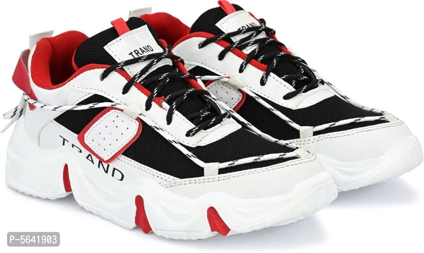 Stylish PU Red Sports Shoes For Men - Red, Uk9