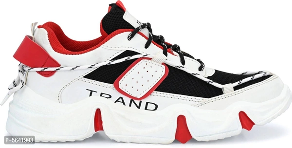 Stylish PU Red Sports Shoes For Men - Red, Uk9