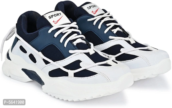 Stylish PU White Sports Shoes For Men - White, Uk10