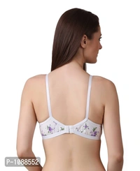 Women's Regular Cotton Wear Assorted Colour Print  Bra Pack Of 2 - White, 34