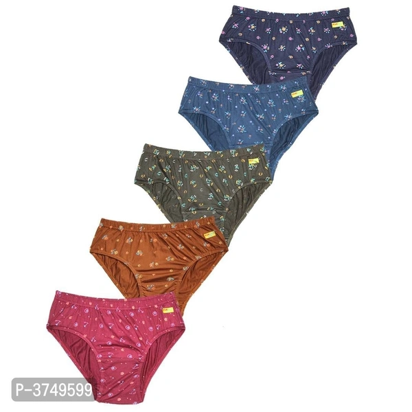 Women's Cotton Printed Panties - Pack of 5 - Multicoloured, L