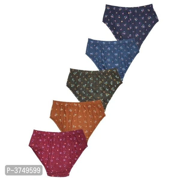 Women's Cotton Printed Panties - Pack of 5 - Multicoloured, L