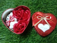 HEART SHAPED VALENDINES GIFT WITH WHITE TEDDY