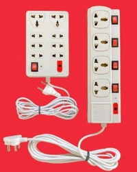 Extension Bord Combo of 8+1 and 4+4 Universal pluge with Safety Fuse and LED Light ABS Shock Proof Body