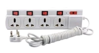 Extension Bord Combo of 8+1 and 4+4 Universal pluge with Safety Fuse and LED Light ABS Shock Proof Body