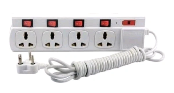 Extension Bord Combo of 8+1 and 4+4 Universal pluge with Safety Fuse and LED Light ABS Shock Proof Body