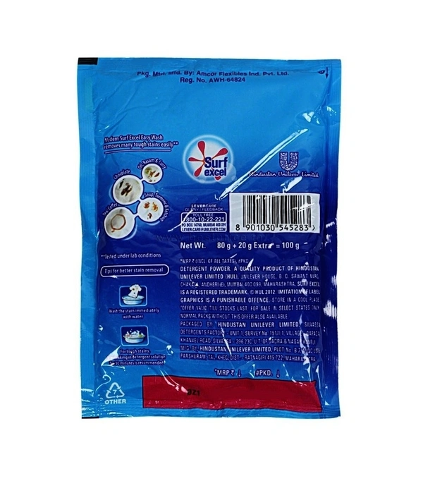 Surf Excel Detergent Power Easy Wash ( 95 Gram ) - 95 gram 