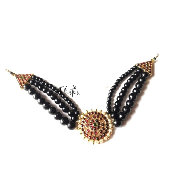 VISHAKA - TRIPLE LAYER SURYAN CHOKER D513 - BLACK, PROVIDED 