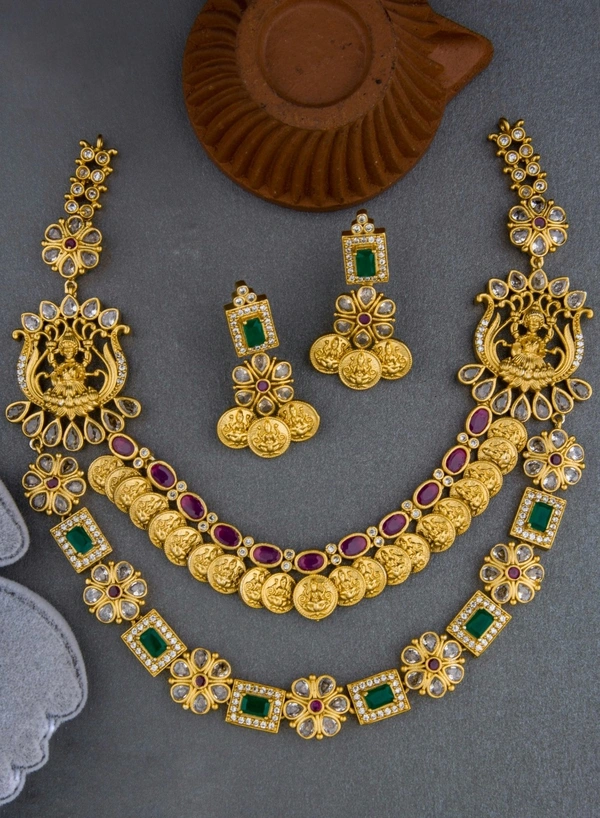 TRI LAYER LAKSHMI NECKLACE - Provided