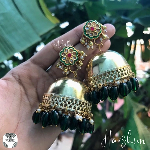 HARSHINI - KUNDAN EARRING D7891 - 7 CMS 