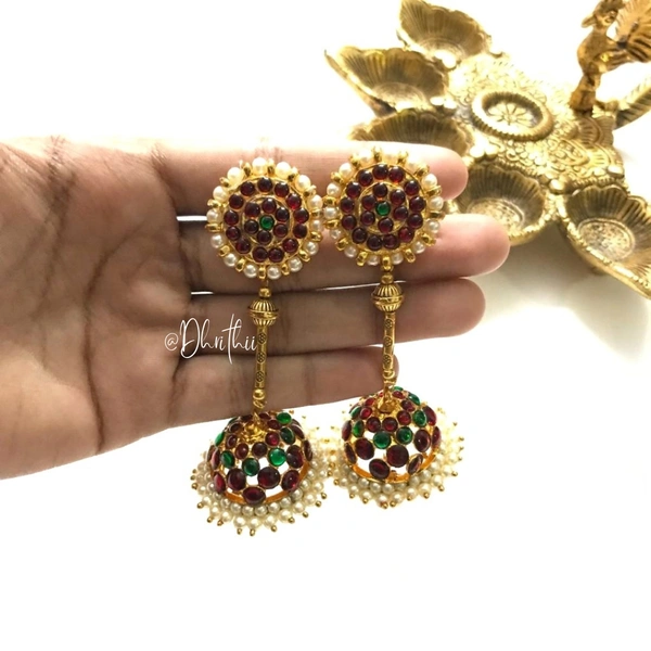 LONG TUBE JUMKAS - D8961 - THIS PRODUCT IS AVAILABLE IN RED , GREEN , BLUE , KINDLY MENTION THE COLOUR REQUIRED IN THE NOTES, MAROON KEMP, 7 cms 