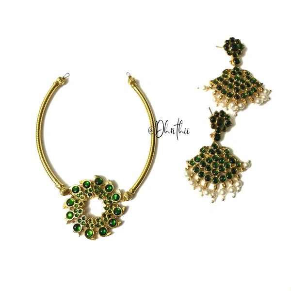 SHUBADRA SIMPLE -D79002  - GREEN , NECKLACE