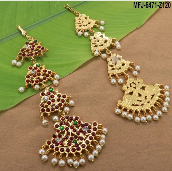 KEMP SWAN EARCHAIN WITH STUD  - MAROON