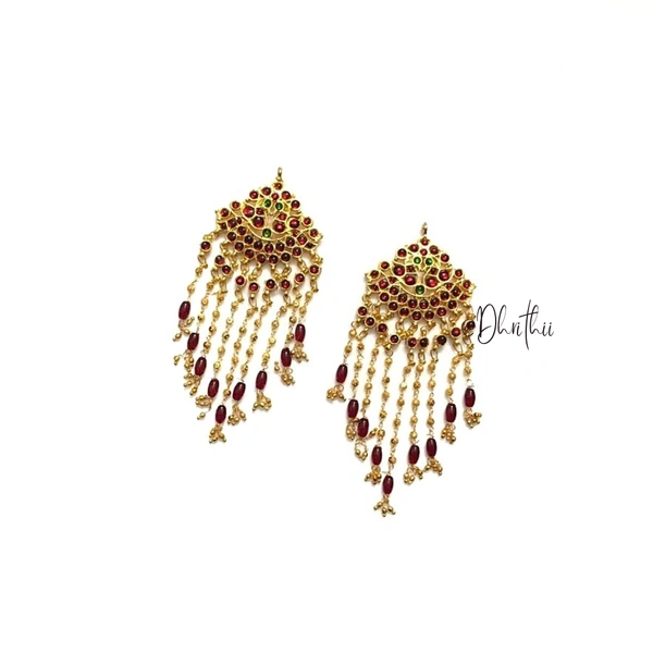 SUBA GOLD EARRINGS - KEMP  - MAROON