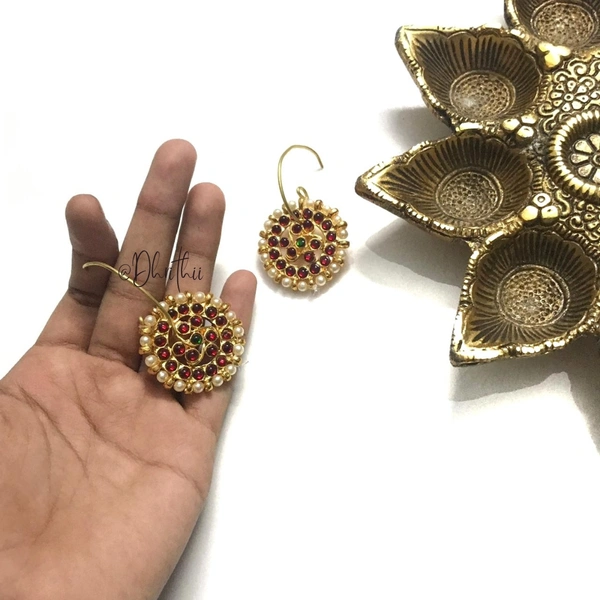 SURYAN KEMP LOOP EARRINGS  - BACK STOPPER , MAROON