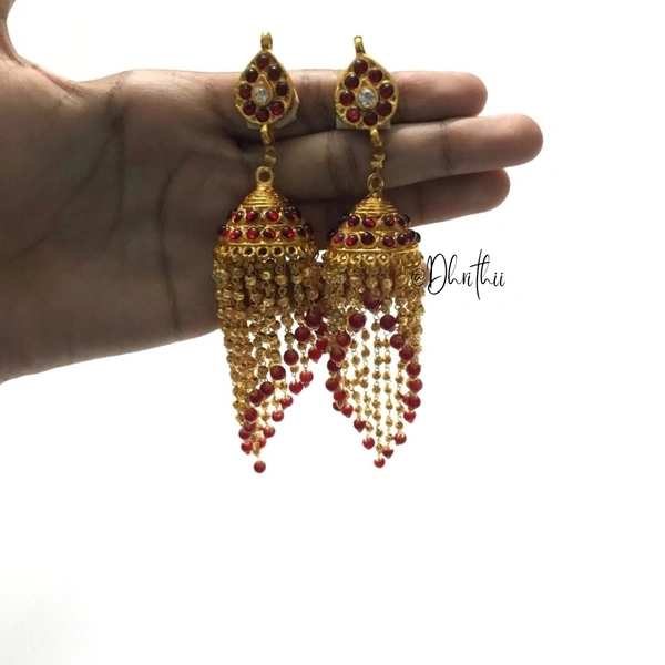 MAYILI - KOODIL JUMKAS  - MAROON, 9.5 -10 cms 