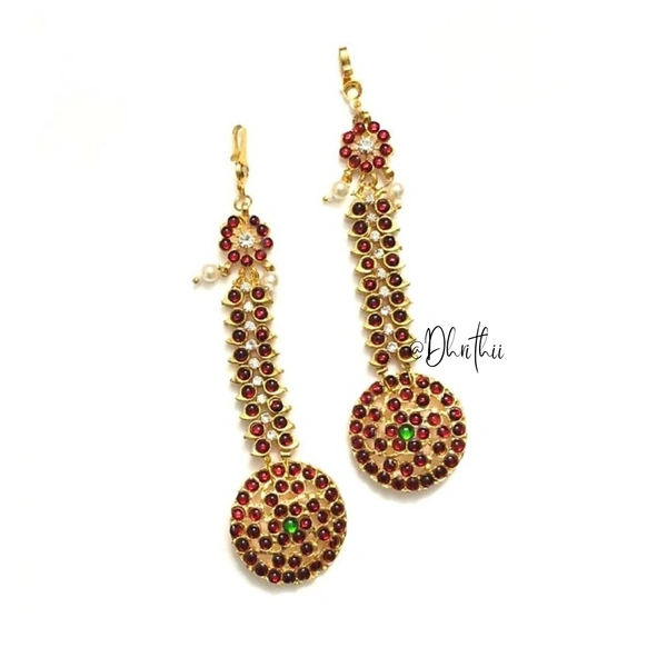 RAMANI - KEMP EARRINGS  - PROVIDED, MAROON, FULL EARS 