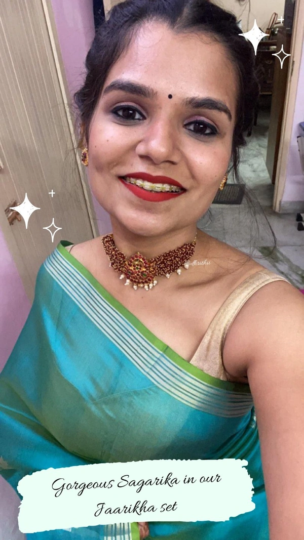 JAARIKHA KEMP CHOKER - PROVIDED, WE CAN CUSTOMISE THIS PRODUCT IN ALL COLOURS KINDLY WHATSAPP AT 9025116218, MAROON