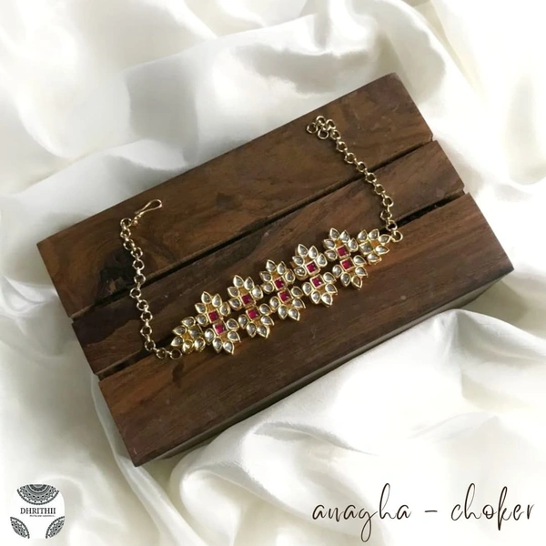 ANAGHA D68 KUNDAN CHOKER  - PROVIDED , RUBY AND WHITE, CHOKER