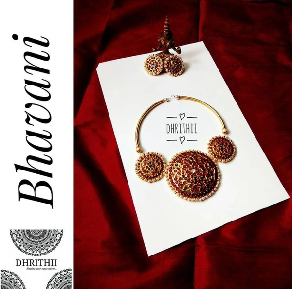 BHAVANI - KEMP SURYAN ATTIGAI D11 - AVAILABLE IN BLUE AND GREEN ALSO , KINDLY MENTION THE COLOR REQUIRED IN THE NOTES TAB WHILE CHECKOUT, MAROON, NECKLACE