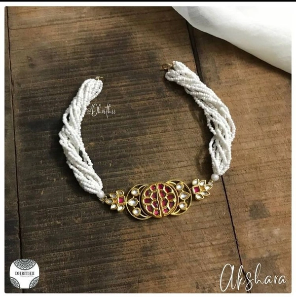 AKSHARA- KUNDAN D366 - RUBY AND WHITE