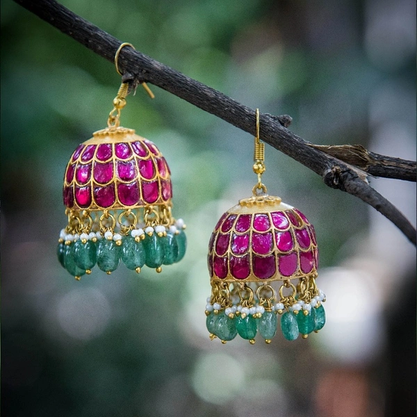 PINK AGATE JUMKAS HANGING 