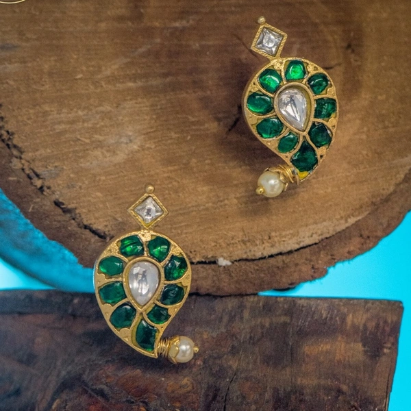 MANGO JADAU STUDS  - PINK GREEN BLUE , kindly Mention The Colour Req.