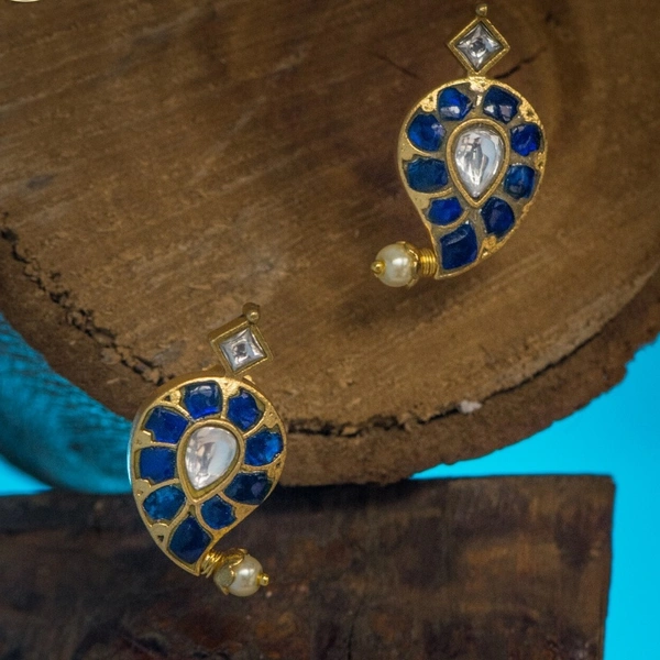 MANGO JADAU STUDS  - PINK GREEN BLUE , kindly Mention The Colour Req.
