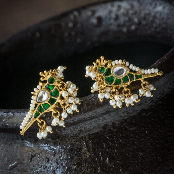 BIRDIE JADAU STUDS  - BLUE GREEN PINK MIXED COLOUR 