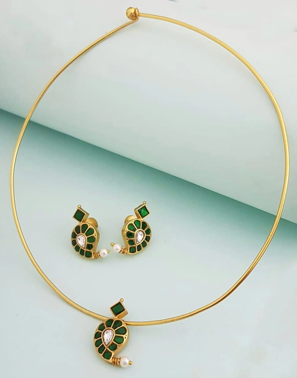 KUNDAN JADAU MANGO HASLI - GREEN 
