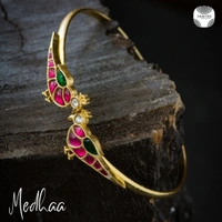 MEDHAA- PEACOCK BANGLES  - RUBY&GREEN RUBY& WHITE