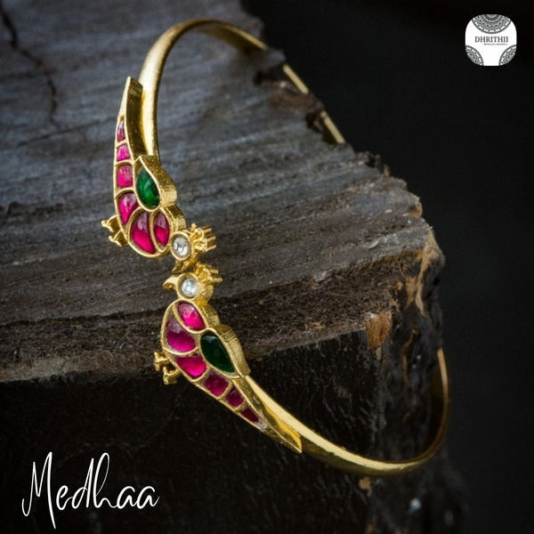 MEDHAA- PEACOCK BANGLES  - RUBY&GREEN RUBY& WHITE