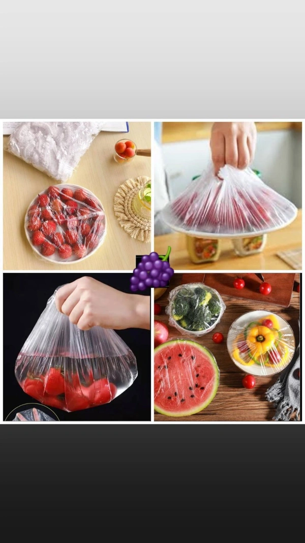 Food Sealing Lid (100pis )Material: PlasticSurface Coating: Non-CoatedProduct Breadth: 1.5 CmProduct Height: 10 CmProduct Length: 1.5 CmPack Of: Pack Of 1Multipurpose Disposable Lid  •Can be use as shoe cover,food lid,shower cap & etc  •Set of 100pcs  Price-240?(for 100pcs)