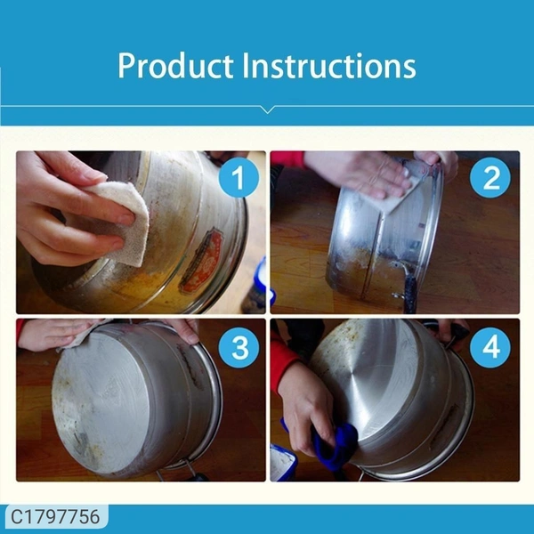  stainless steel cleaning cream boom wash Oven & Cookware Cleaner Stainless Steel Cleaning Paste Remove Stains from Pots Pans Multi-Purpose Cleaner & Polish Removes Household Clean Universal Cleaning Paste for Removing RustType: GelProduct Breadth: 10 CmProduct Height: 10 CmProduct Length: 10 CmPack Of: Pack Of 11.Waterless Cleaning: The cleaner cleans, polishes and protects all su