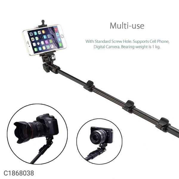 YT 1288 Aluminium Alloy Extendable Selfie Stick with Bluetooth Remote Shutter BlackPackage Contains: 1 piece of YT 1288 Aluminium Alloy Extendable Selfie Stick with Bluetooth Remote Shutter BlackMaterial: Plastic & MetalColor: BlackAdditional Information: YT 1288 Aluminium Alloy Extendable Selfie Stick with Bluetooth Remote Shutter Black1.This Selfie Stick is compatible with all Sm